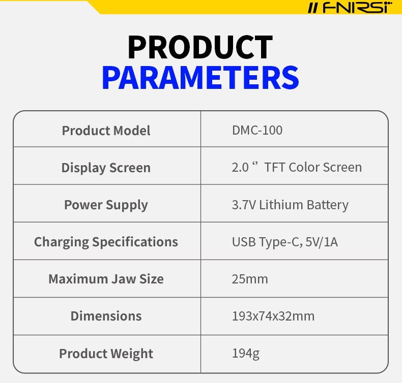 FNIRSI DMC-100 Klämmultimeter: Intelligent & Automatisk för Precisa Eltestningar.