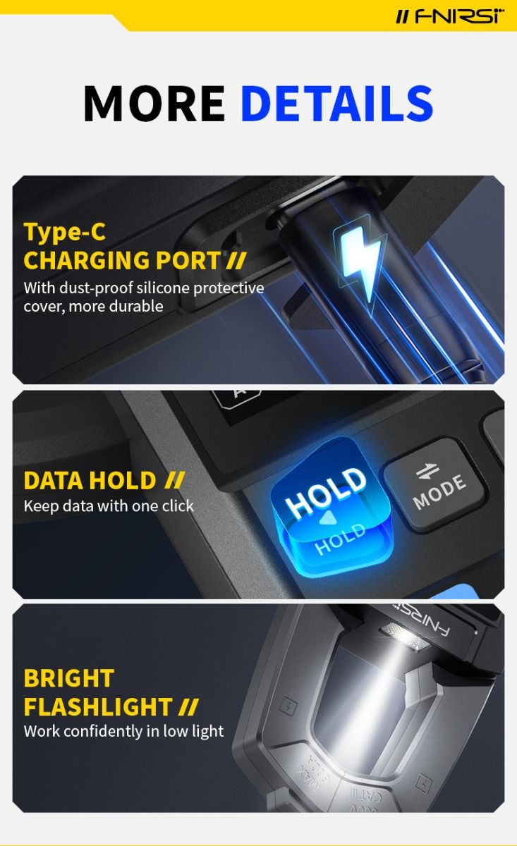 FNIRSI DMC-100 Klämmultimeter: Intelligent & Automatisk för Precisa Eltestningar.