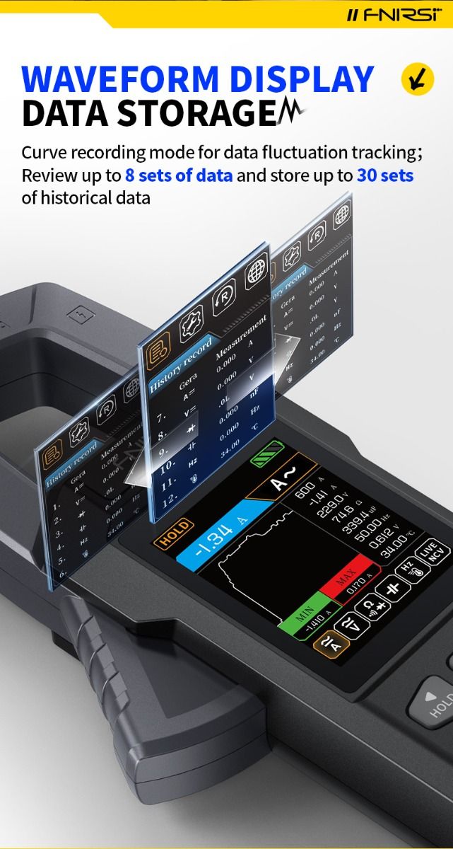 FNIRSI DMC-100 Klämmultimeter: Intelligent & Automatisk för Precisa Eltestningar.
