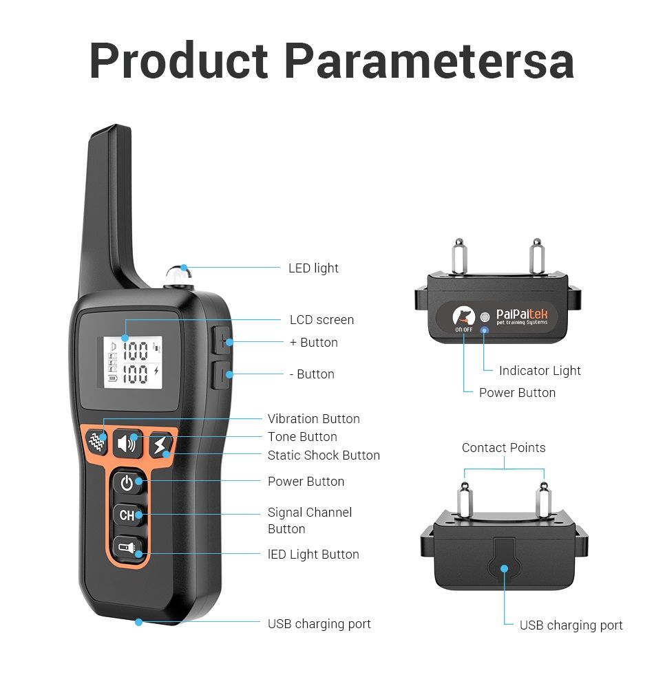 Utforska 1000m Elektriskt Hundträningshalsband med Smart Fjärrkontroll och Justerbara Träningslägen hållbart och mångsidigt