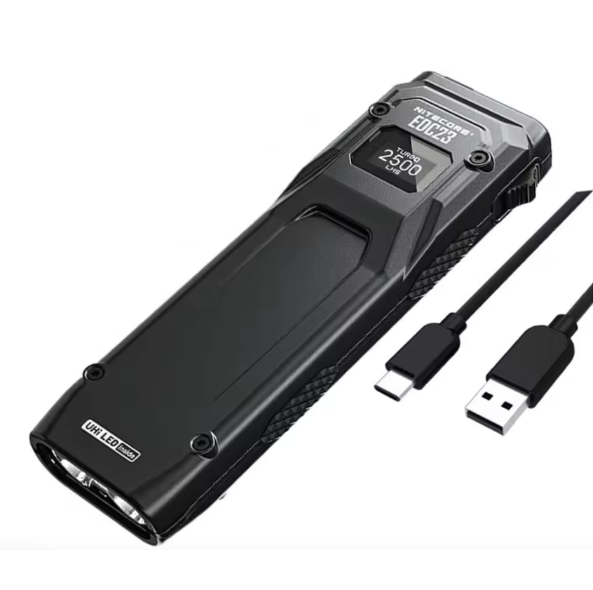 NITECORE EDC23 UHi LED-ficklampa 2500 lumen USB-C uppladdningsbar kompakt hållbar utomhus vardagsbärning
