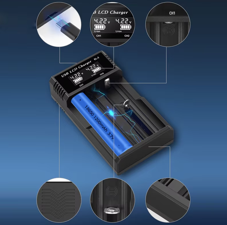 Mångsidig USB LCD Batteriladdare 18650 laddare 3.7V uppladdningsbart batteri effektiv laddning och kompatibilitet
