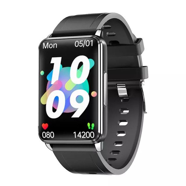 EP02 Blodsocker Smartklocka med ECG, HRV, puls, temperatur, 1,57 tums HD vattentät smartarmband och fitness tracker