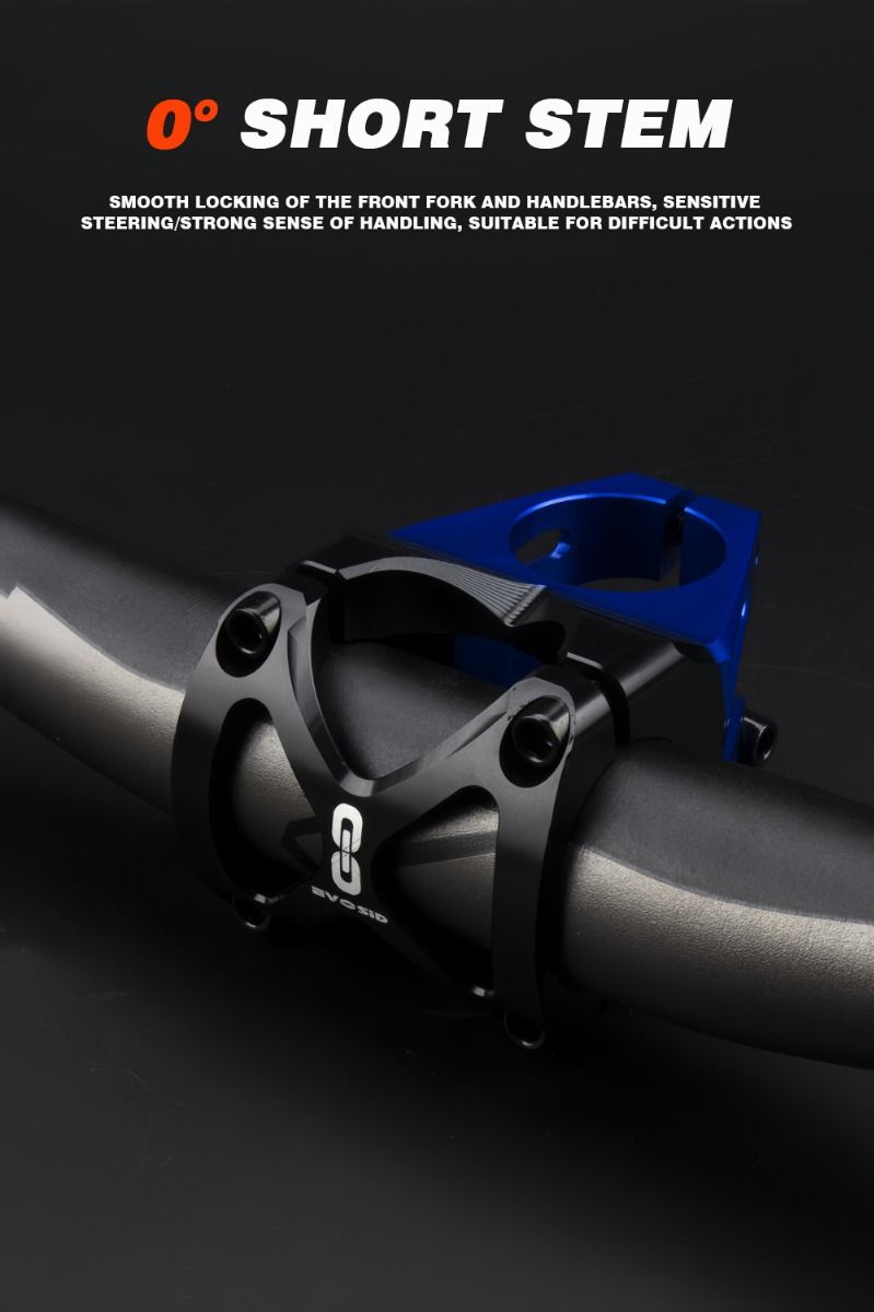 EVOSID Mountainbikestyrstam 31.6mm Justerbart MTB Cykeltillbehör Lättvikt Hållbar Svart Röd Titan