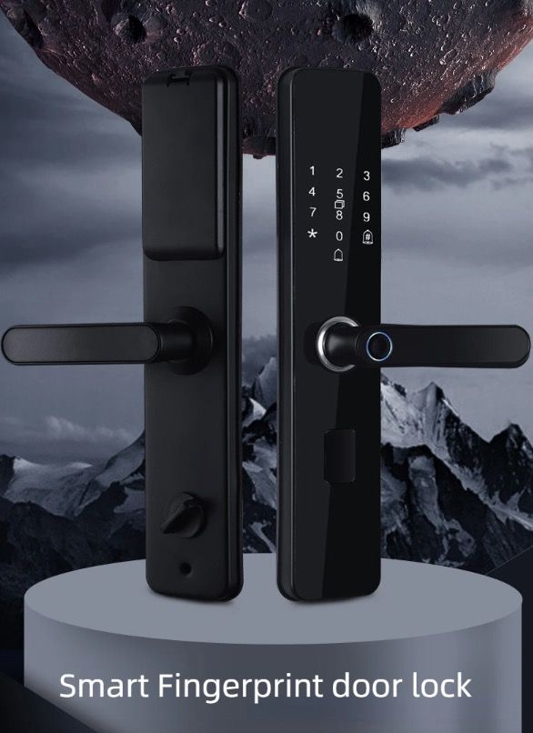 Elektroniskt smart dörrlås med biometriskt fingeravtryckslås för nyckellös inpassering och säker åtkomst