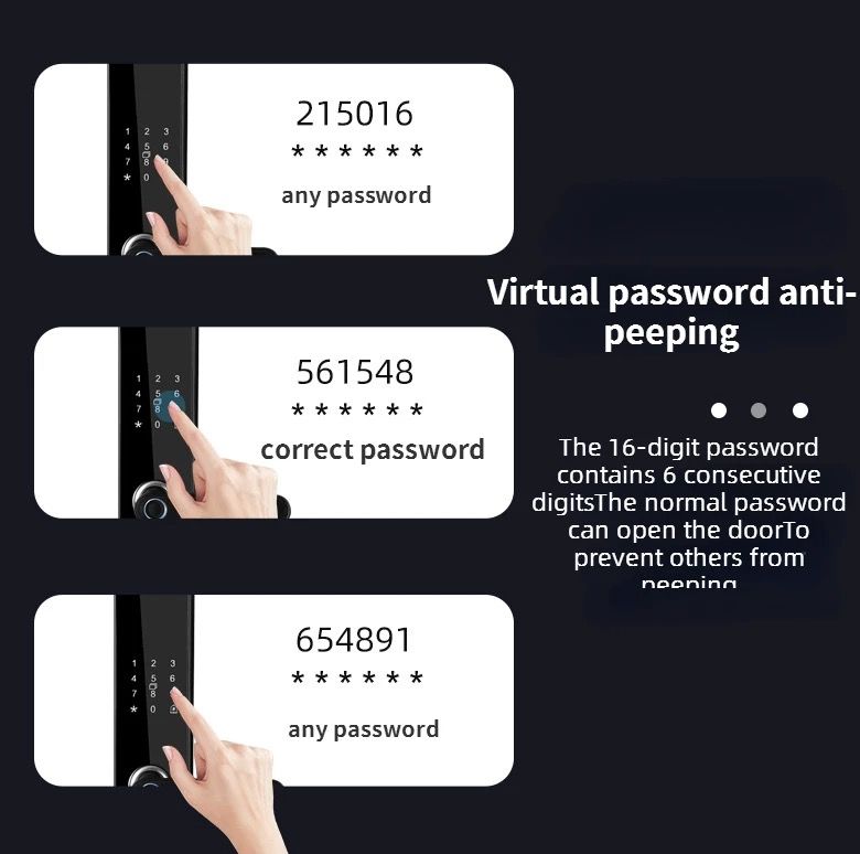 Elektroniskt smart dörrlås med biometriskt fingeravtryckslås för nyckellös inpassering och säker åtkomst