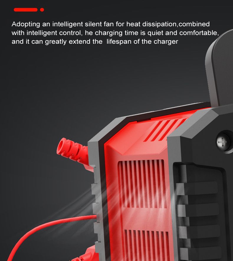 FOXSUR 20A Bärbar bilbatteriladdare för 12V 24V AGM LiFePO4 Blybatterier med mikroprocessorkontroll