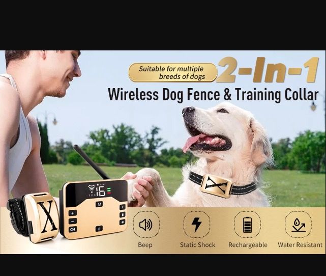 Innovativa 2-i-1 trådlöst hundstängsel och elektroniskt träningshalsband för husdjursäkerhet och träning