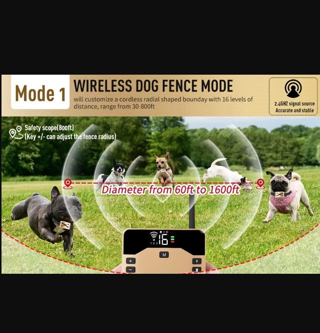 Innovativa 2-i-1 trådlöst hundstängsel och elektroniskt träningshalsband för husdjursäkerhet och träning