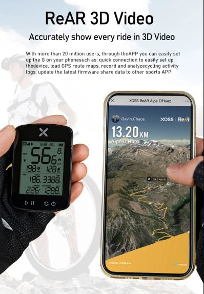 XOSS G+ G2 Cykeldator GPS-generation trådlös hastighetsmätare spårare med anpassningsbar display och pulssensor