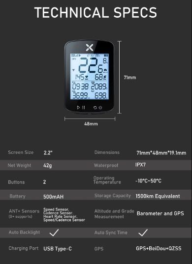XOSS G+ G2 Cykeldator GPS-generation trådlös hastighetsmätare spårare med anpassningsbar display och pulssensor