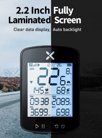 XOSS G+ G2 Cykeldator GPS-generation trådlös hastighetsmätare spårare med anpassningsbar display och pulssensor