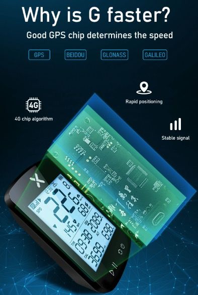 XOSS G+ G2 Cykeldator GPS-generation trådlös hastighetsmätare spårare med anpassningsbar display och pulssensor