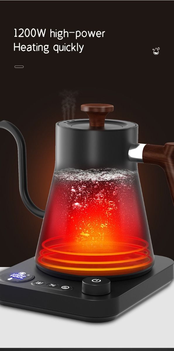 Elektrisk Svanhalsvattenkokare med Realtidstemperaturkontroll Elegant Design Perfekt för Te och Kaffe Bryggning