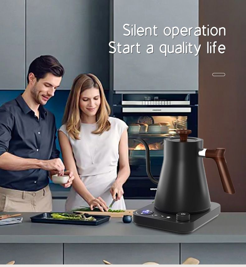 Elektrisk Svanhalsvattenkokare med Realtidstemperaturkontroll Elegant Design Perfekt för Te och Kaffe Bryggning