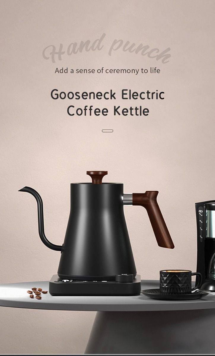 Elektrisk Svanhalsvattenkokare med Realtidstemperaturkontroll Elegant Design Perfekt för Te och Kaffe Bryggning