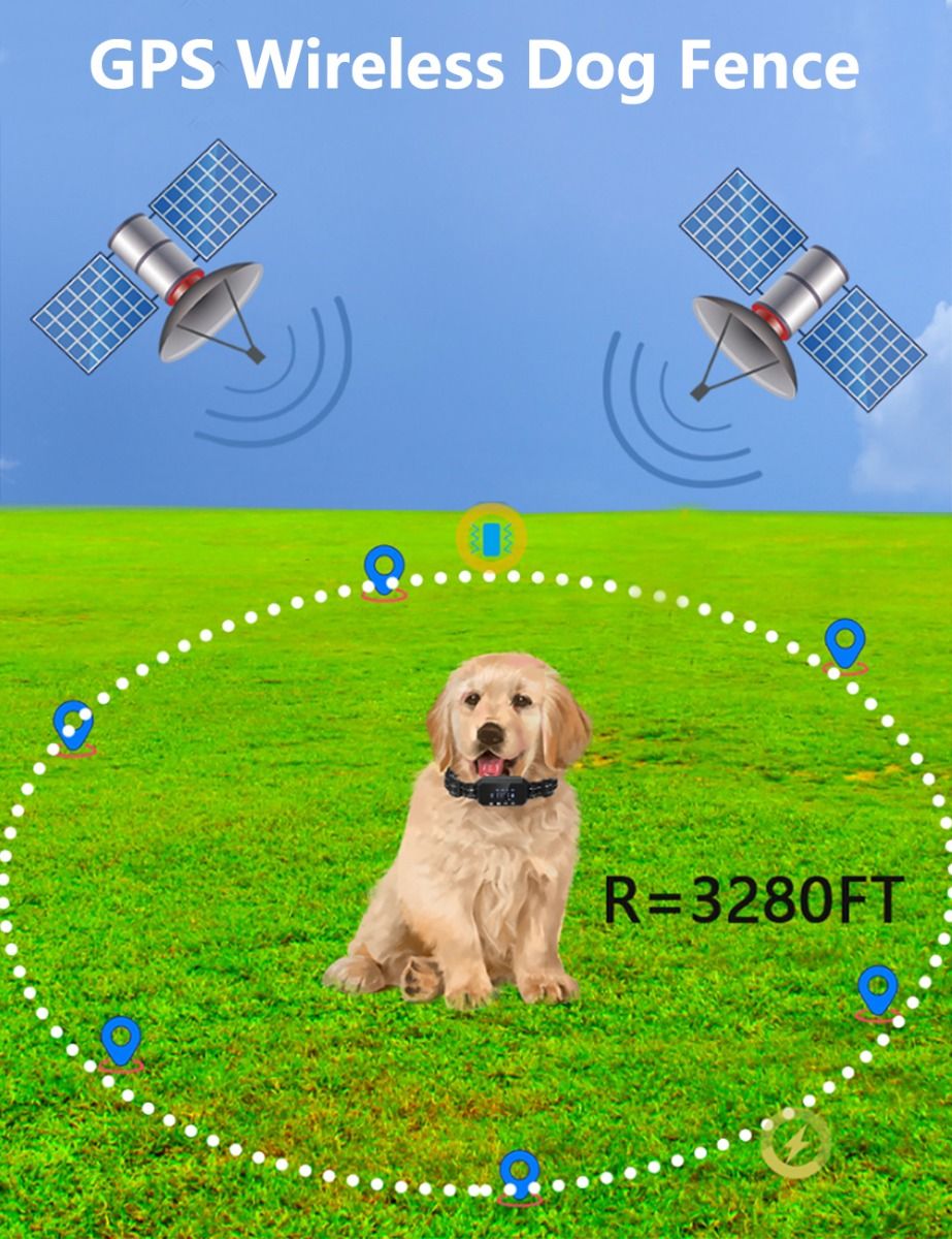 Trådlöst GPS-hundstängsel för utomhusbruk, hägnadsanordning för husdjur med 3280 ft räckvidd, enkel installation för husdjurets säkerhet och frihet