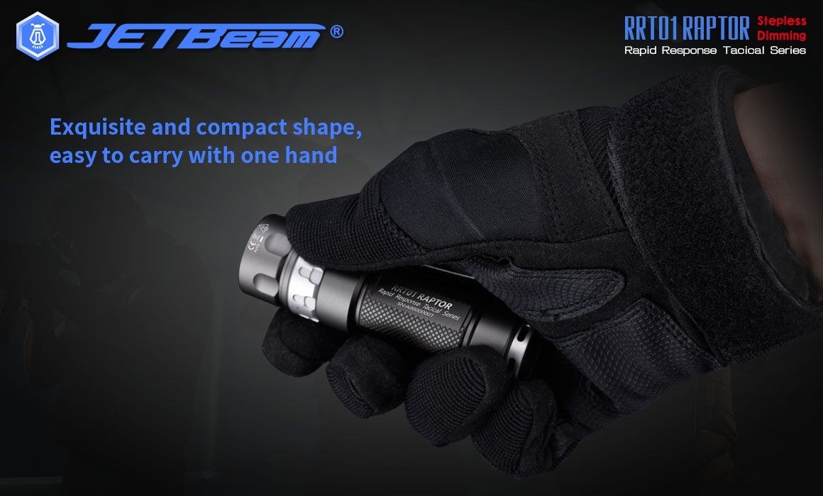 JETBeam JET-RRT01 XP-L 950 Lumen LED EDC Ficklampa Hållbar Utomhusbelysning för Camping och Vandring
