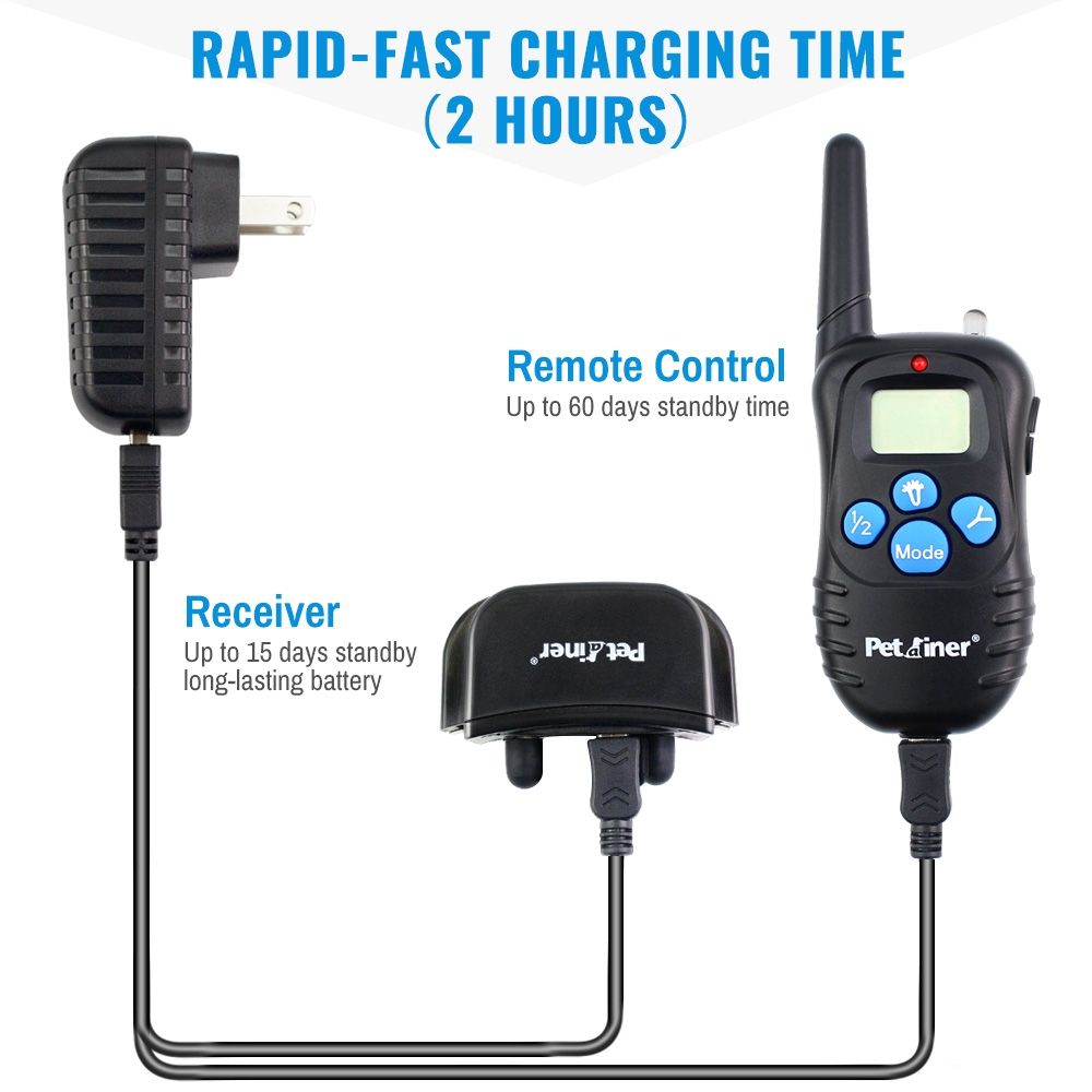 Petrainer 998D fjärrstyrt elektriskt hundträningshalsband med LCD-skärm 300m räckvidd vattentät och laddningsbart