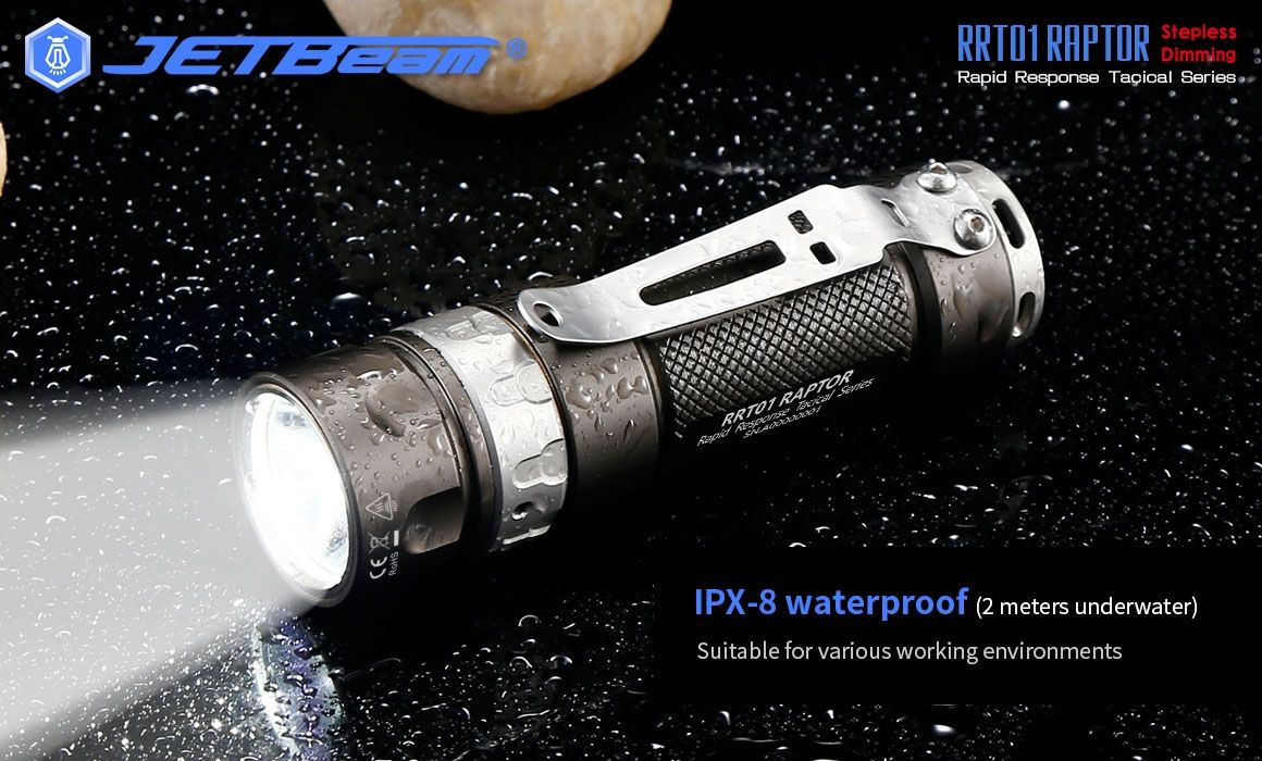 JETBeam JET-RRT01 XP-L 950 Lumen LED EDC Ficklampa Hållbar Utomhusbelysning för Camping och Vandring