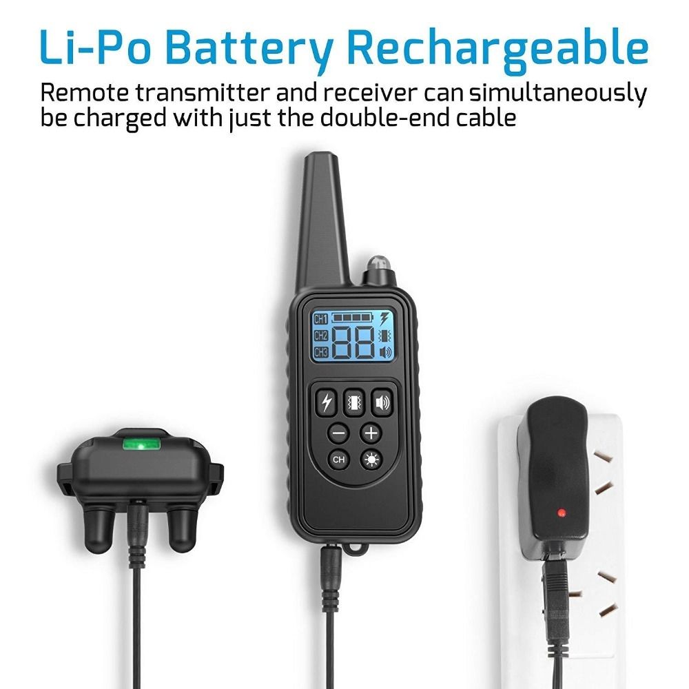 Elektrisk hundträning med LCD-skärm krage vattentät uppladdningsbar justerbara chocknivåer fjärrkontroll