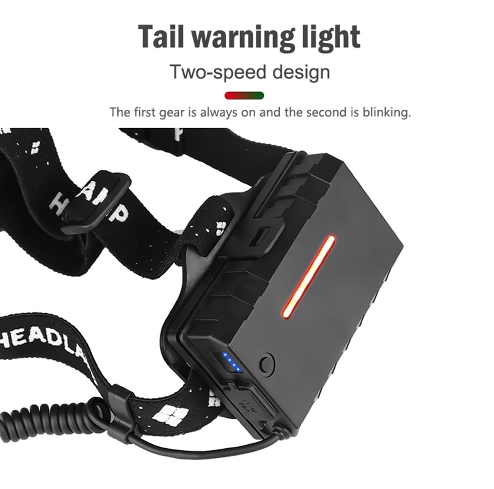 XHP70 LED-pannlampa 8000LM USB-laddningsbar utomhuslampa IPX5 vattentät justerbara lägen för camping och vandring