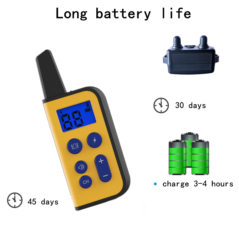 2020 Ny Elektrisk Hundträningshalsband 1000m Räckvidd Vattentät LCD-skärm Justerbara Stimulansnivåer