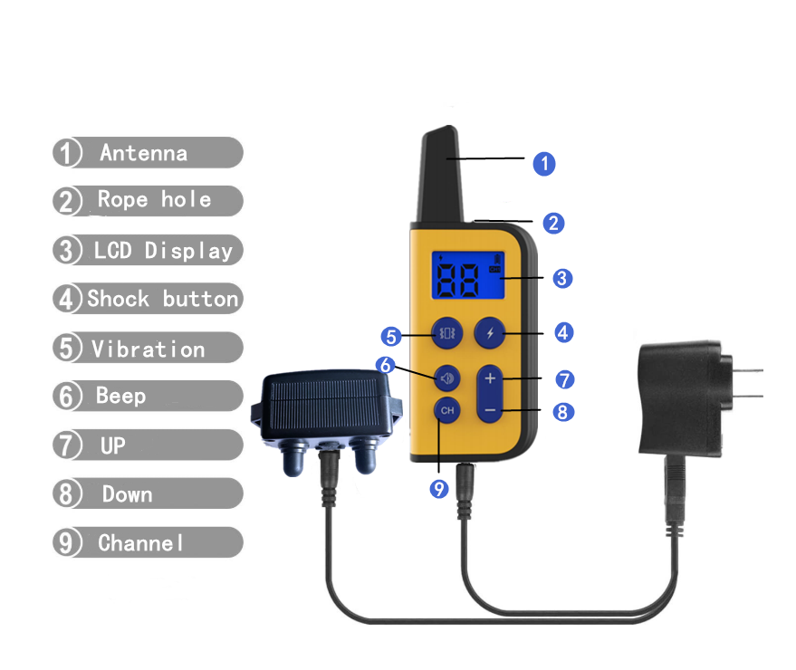 2020 Ny Elektrisk Hundträningshalsband 1000m Räckvidd Vattentät LCD-skärm Justerbara Stimulansnivåer