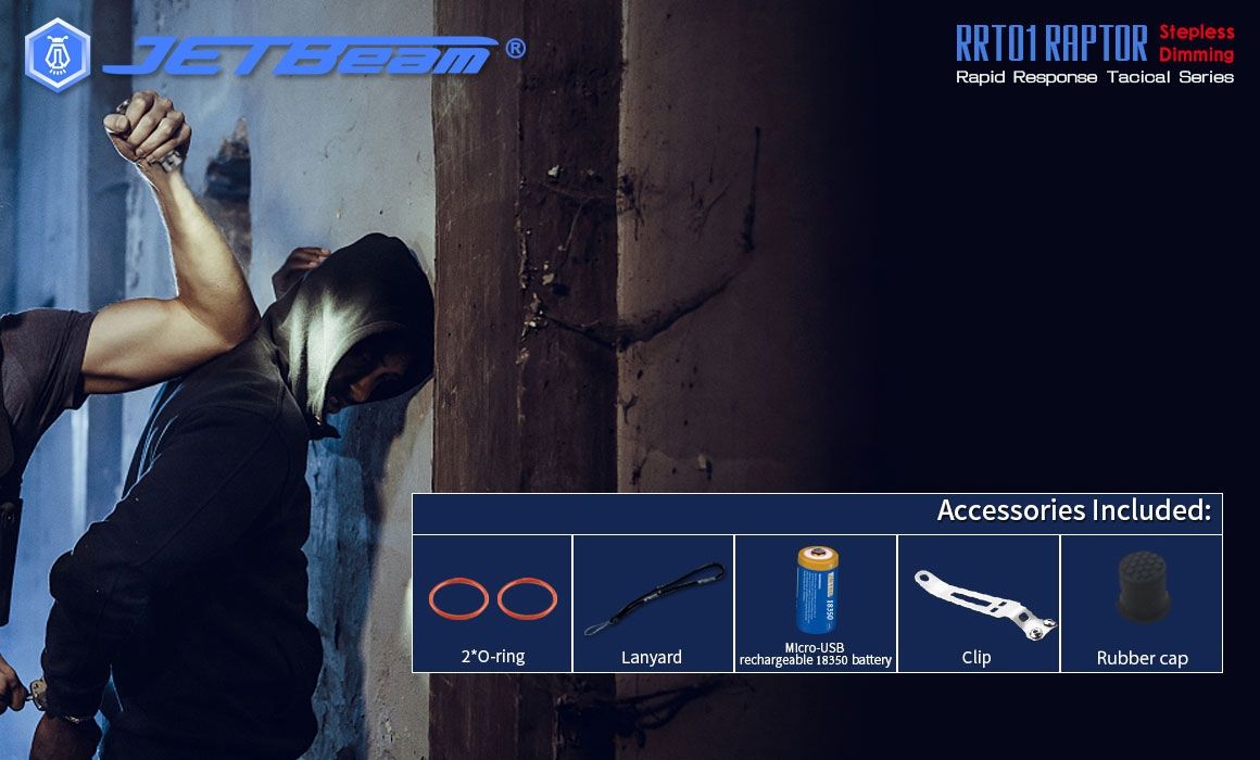 JETBeam JET-RRT01 XP-L 950 Lumen LED EDC Ficklampa Hållbar Utomhusbelysning för Camping och Vandring