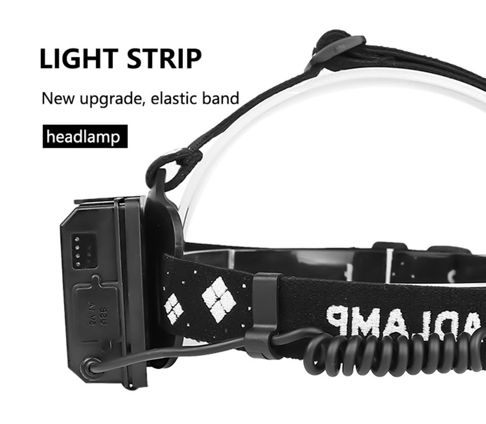 XHP70 LED-pannlampa 8000LM USB-laddningsbar utomhuslampa IPX5 vattentät justerbara lägen för camping och vandring