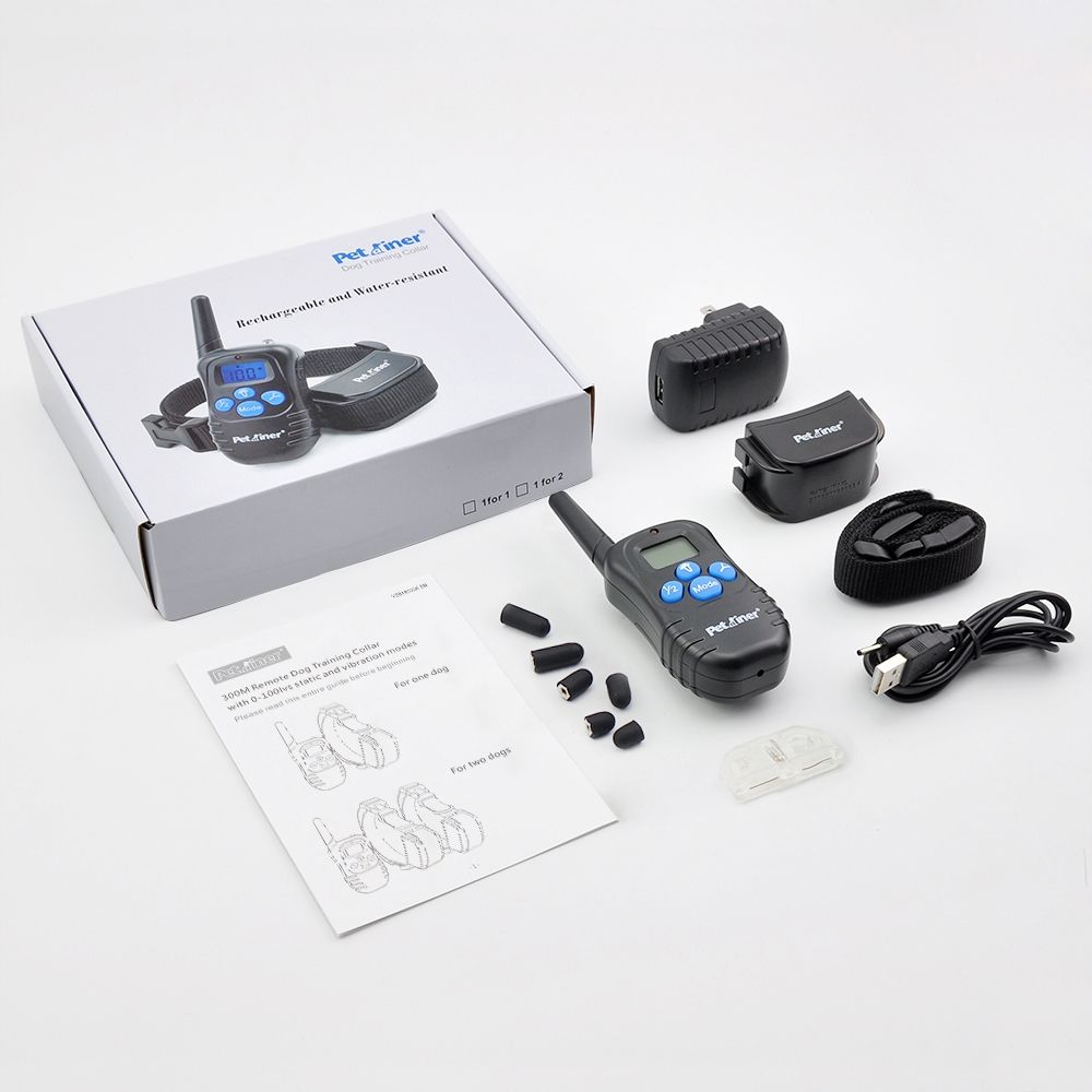 Petrainer 998D fjärrstyrt elektriskt hundträningshalsband med LCD-skärm 300m räckvidd vattentät och laddningsbart