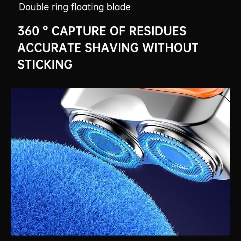 Mini Rechargeable Electric Shaver and Beard Trimmer with Digital Display, Dual Blade for Car and Home