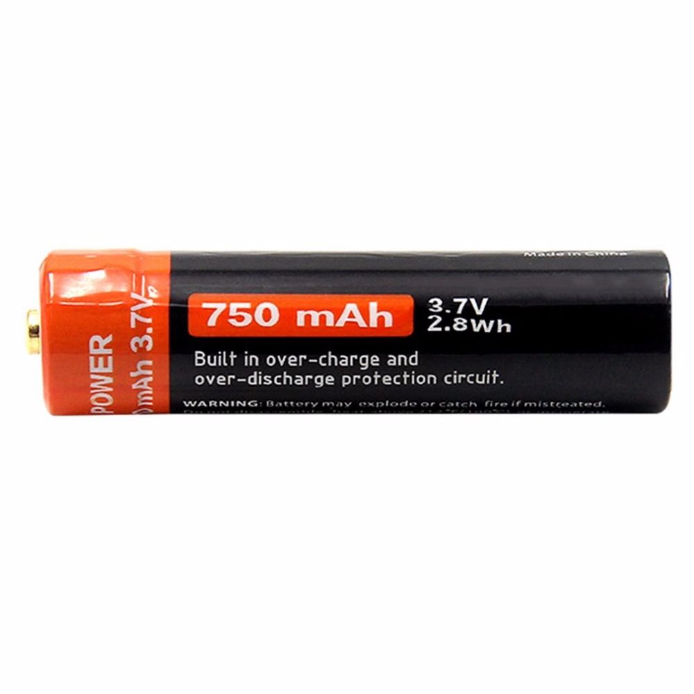 Doublepow 14500 batteri 750mAh USB-uppladdningsbart 3.7V Li-ion för elektroniska enheter och ficklampor LED