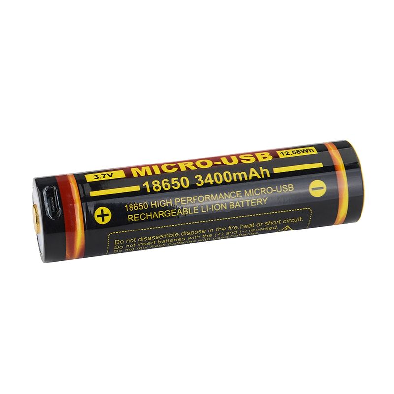 TrustFire 18650 3400mAh Micro USB laddningsbart Li-ion-batteri Hög kapacitet Miljövänlig ström för elektronik