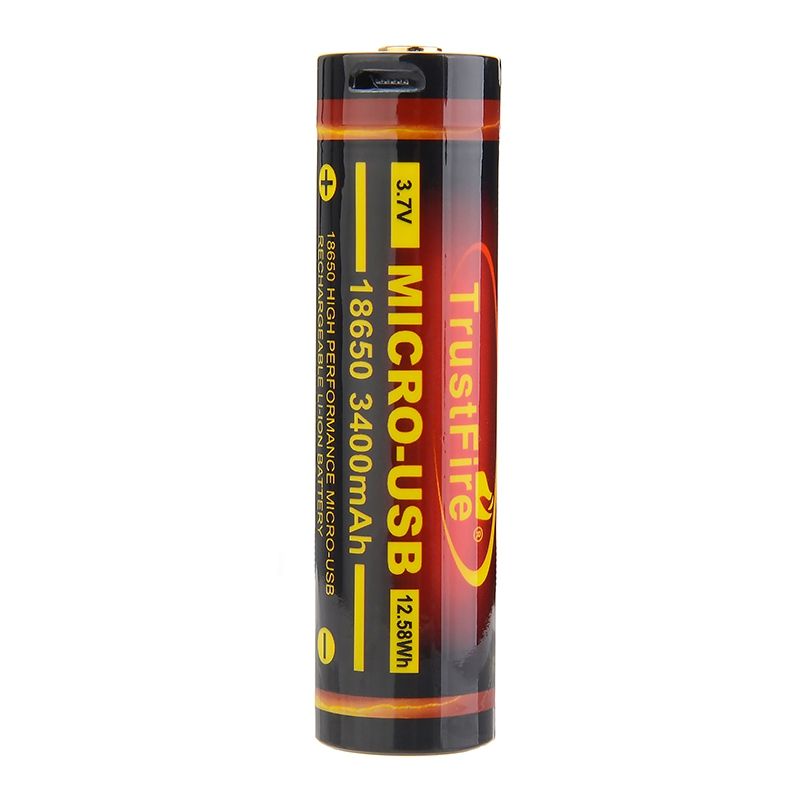 TrustFire 18650 3400mAh Micro USB laddningsbart Li-ion-batteri Hög kapacitet Miljövänlig ström för elektronik