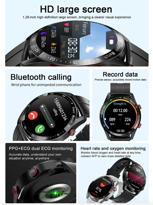 HW20 ECG+PPG Bluetooth-samtal Smartklocka