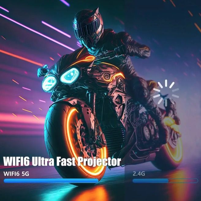 HY320 Projektor Android 11 Dual Wifi6 Portabel med 390 ANSI Lumen för Utomhusbio och Hemunderhållning