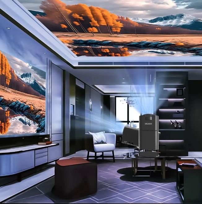 HY320 Projektor Android 11 Dual Wifi6 Portabel med 390 ANSI Lumen för Utomhusbio och Hemunderhållning