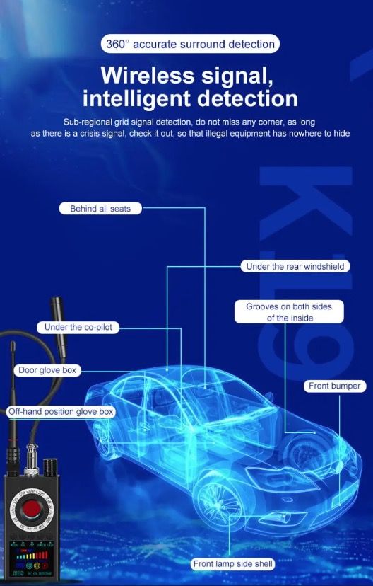 K19 Trådlös RF-signaldetektor GPS-spårare Kompakt Säkerhetsenhet för Integritetsskydd och Resesäkerhet