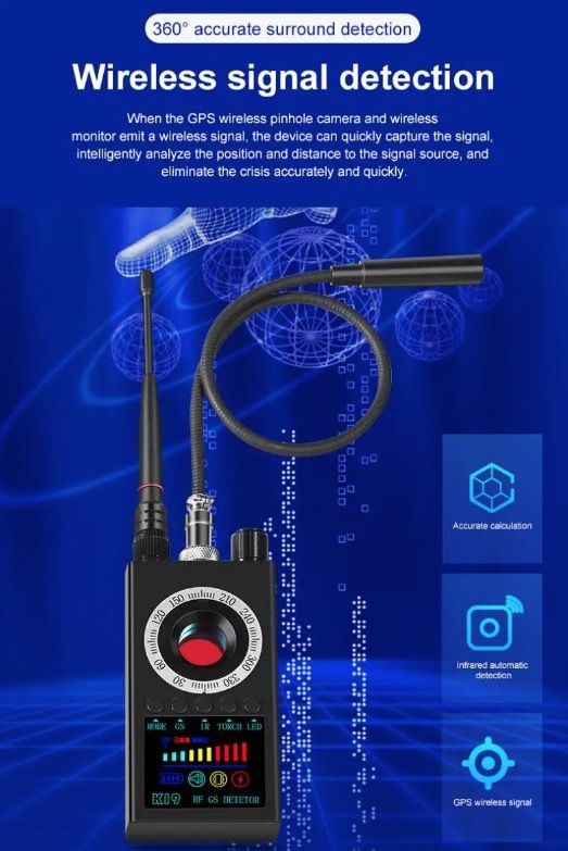K19 Trådlös RF-signaldetektor GPS-spårare Kompakt Säkerhetsenhet för Integritetsskydd och Resesäkerhet