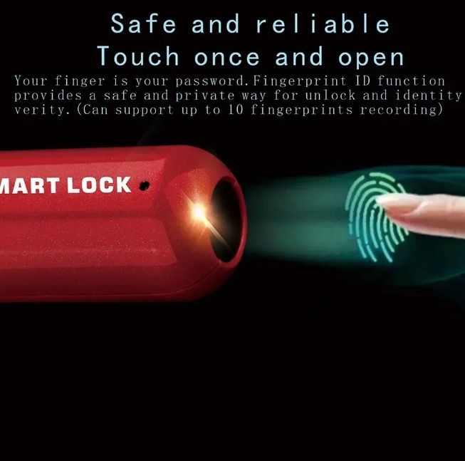 Mini Fingeravtryckshänglås USB-nyckellöst lås Snabb upplåsning Lätt design för resesäkerhet och biometrisk trygghet