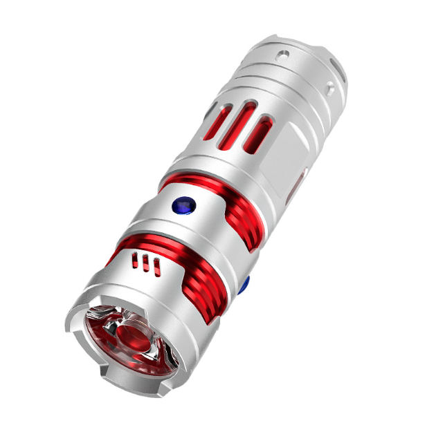 Bärbar mini EDC-ficklampa USB-laddningsbar nyckelringsficklampa