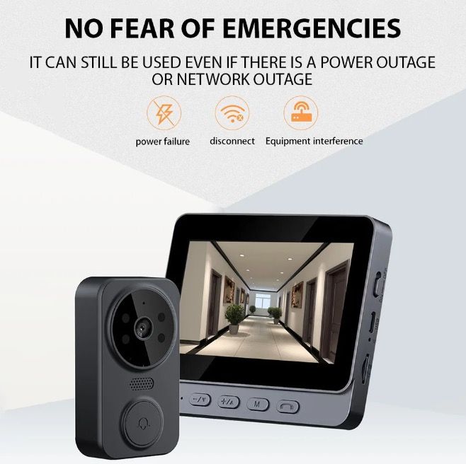 Upptäck M12 Trådlös Videodörrklocka Videointercom IR Night Vision Enkel Installation 4,3'' IPS-skärm Hemmasäkerhet