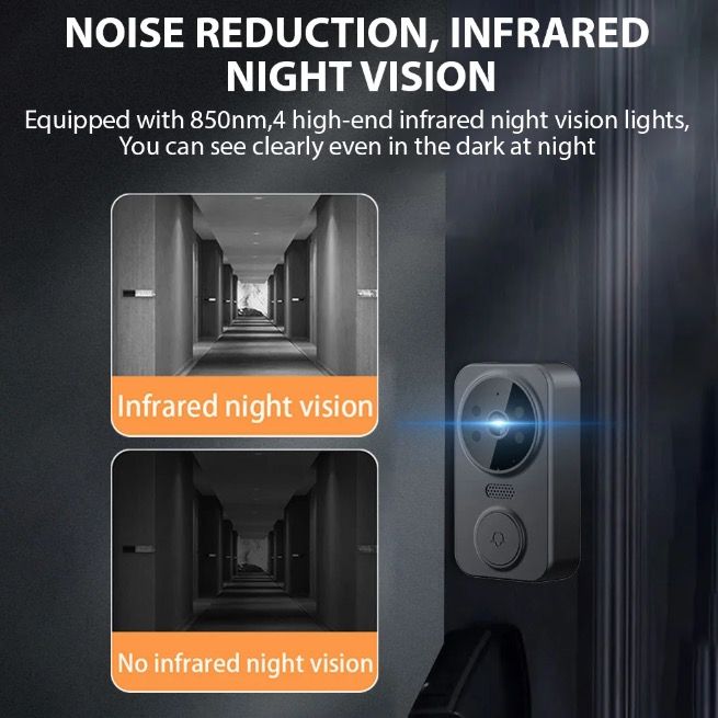 Upptäck M12 Trådlös Videodörrklocka Videointercom IR Night Vision Enkel Installation 4,3'' IPS-skärm Hemmasäkerhet