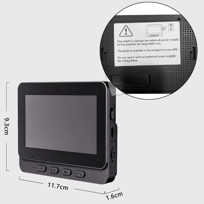 Upptäck M12 Trådlös Videodörrklocka Videointercom IR Night Vision Enkel Installation 4,3'' IPS-skärm Hemmasäkerhet