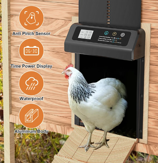 Automatisk Hönshusdörröppnare Elektrisk Kycklingdörr och Timer för Hönshus med Hållbar Konstruktion