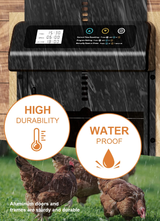 Automatisk Hönshusdörröppnare Elektrisk Kycklingdörr och Timer för Hönshus med Hållbar Konstruktion