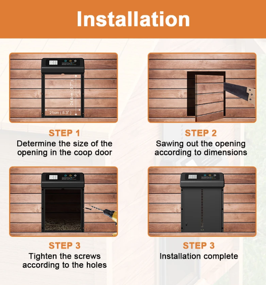 Automatisk Hönshusdörröppnare Elektrisk Kycklingdörr och Timer för Hönshus med Hållbar Konstruktion