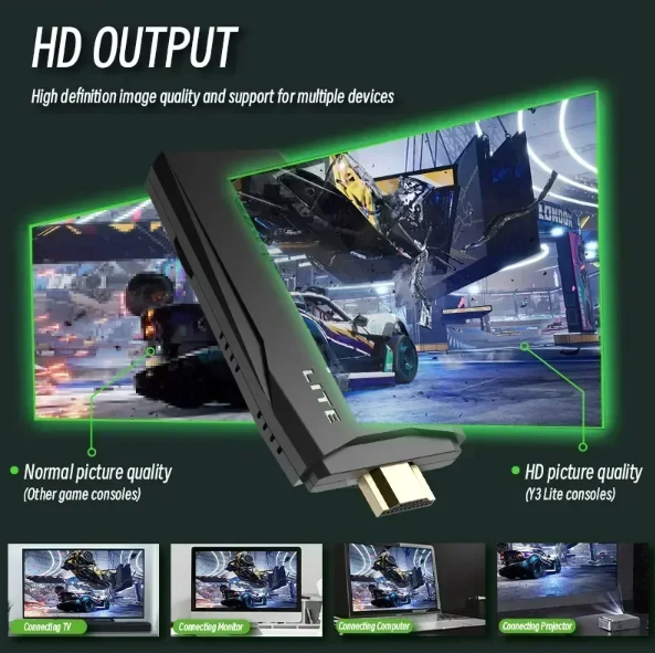 M8 videospelskonsol med 2.4G trådlös handkontroll Game Stick 4K retrospel med 3000 eller 10000 spel Atari PS1