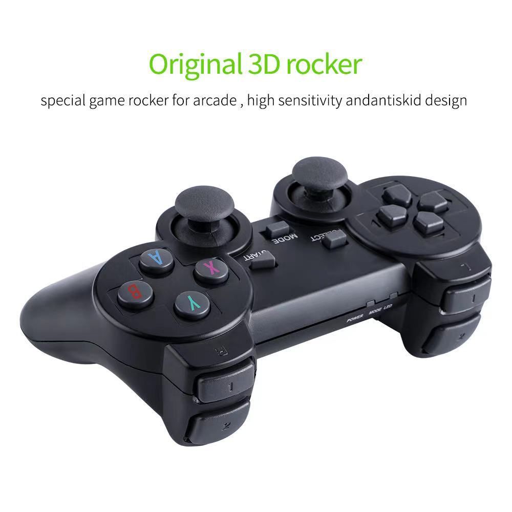 Videospelkonsol 2.4G Dubbel Trådlös Handkontroll Game Stick 4K 10,000 Retrospel 64GB Julklapp Spelnostalgi